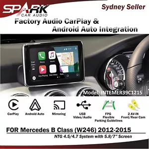 CP WIRELESS CARPLAY ANDROID AUTO MIRROR FOR MERCEDES B CLASS W246 5.8/7" 2012-15 - Foto 1 di 1