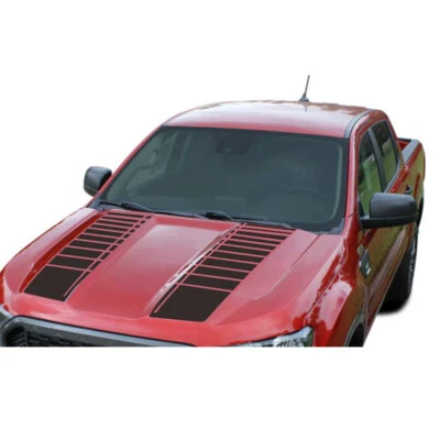Black Decals DIY Vinyl Stickers Stripe Styling Set For Car SUV Pickup Truck Hood - Image 1 of 4