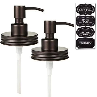 2 Pack Mason Jar Soap Dispenser Lids Rustproof Stainless Steel Lid with Pump - Image 1 of 4