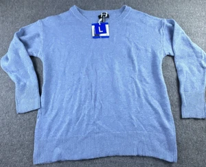 Ellen Tracy Sweater Womens Large Bluebell Soft Crew Neck Long Sleeve New - Picture 1 of 13
