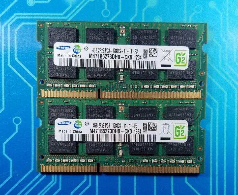8GB (2x4GB) PC3-12800s DDR3-1600MHz 2Rx8 Non-ECC Samsung M471B5273DH0-CK0 - Image 1 of 1