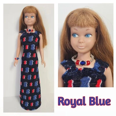 HM Clothes fits vintage Skipper Dolls - Blue Dress & Jewelry Fashion NO DOLL d4e Foto 1 de 4