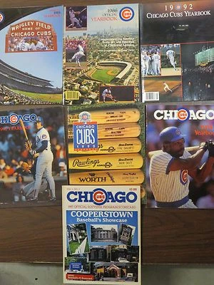 6 CHICAGO CUBS 85-6 87 90-92 YEARBOOKS Plus 1 Program RYNE SANDBERG ANDRE DAWSON - Image 1 of 4