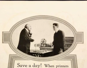 1917 A.B. Dick Co Mimeograph Printers Save The Day Antique Print Ad - Picture 1 of 7