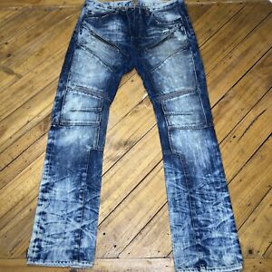 PRPS Jeans 34x34 Mens Demon Slim Straight Bleached Distressed