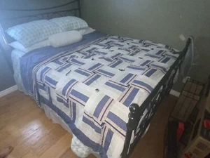 Country Style Homemade Rail Fence Quilt Queen Size - Picture 1 of 3