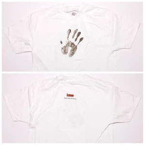 Vintage HANES Lava Soap Short Sleeve T-Shirt Muddy Hand Print White XL ~ New - Picture 1 of 7