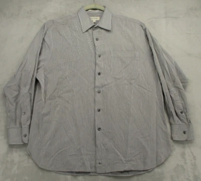 Рубашка на пуговицах мужская John W. Nordstrom большая серая с узором в полоску хлопок - Изображение 1 из 4