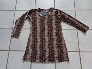 Langarm-Shirt Pannesamt, 40/42, Schlangenmuster, selbstgenäht - Bild 1 von 3