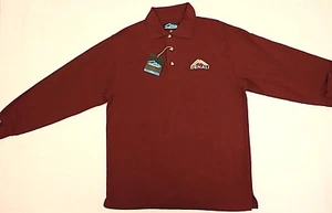Tri Mountain Polo Shirt M Medium Burgandy Denali National Park Long Sleeve New - Picture 1 of 7