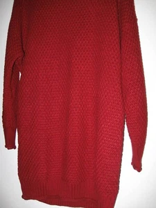 New M womens Maroon LONG PULLOVER SWEATER  medium misses Merokeety tunic Pockets - Picture 1 of 11