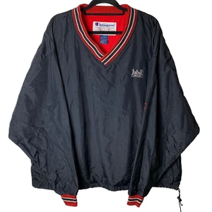 Vintage Champion Nylon V Neck Branded Navy Blue Sports Pullover Men's Size 2XL - Picture 1 of 10