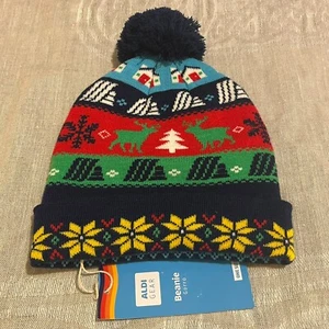 NEW ALDI Gear Winter Beanie Limited Edition Holiday 2023 Pom Pom One Size - Picture 1 of 9