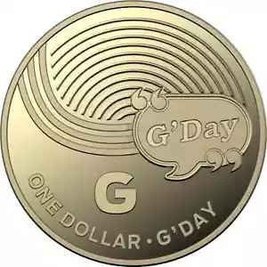 Australian 2019 One Dollar $1 coin - Great Aussie Coin Hunt - G - G'DAY - Foto 1 di 2