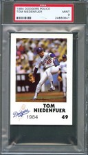 1984 Los Angeles DODGERS Police #49 TOM NIEDENFUER St Louis Park MINNESOTA PSA 9