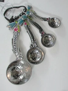 OBOT DRAGONFLY dragonflies color FANCY MEASURING SPOON SET 4pc er21716 Ganz - Picture 1 of 13