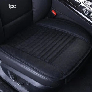 Universal Black Car Front Seat Cover Breathable Leather Pad Cushion Protector - Picture 1 of 16