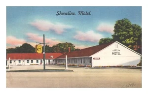 Postcard CT Shoreline Motel Sign Milford - Picture 1 of 2