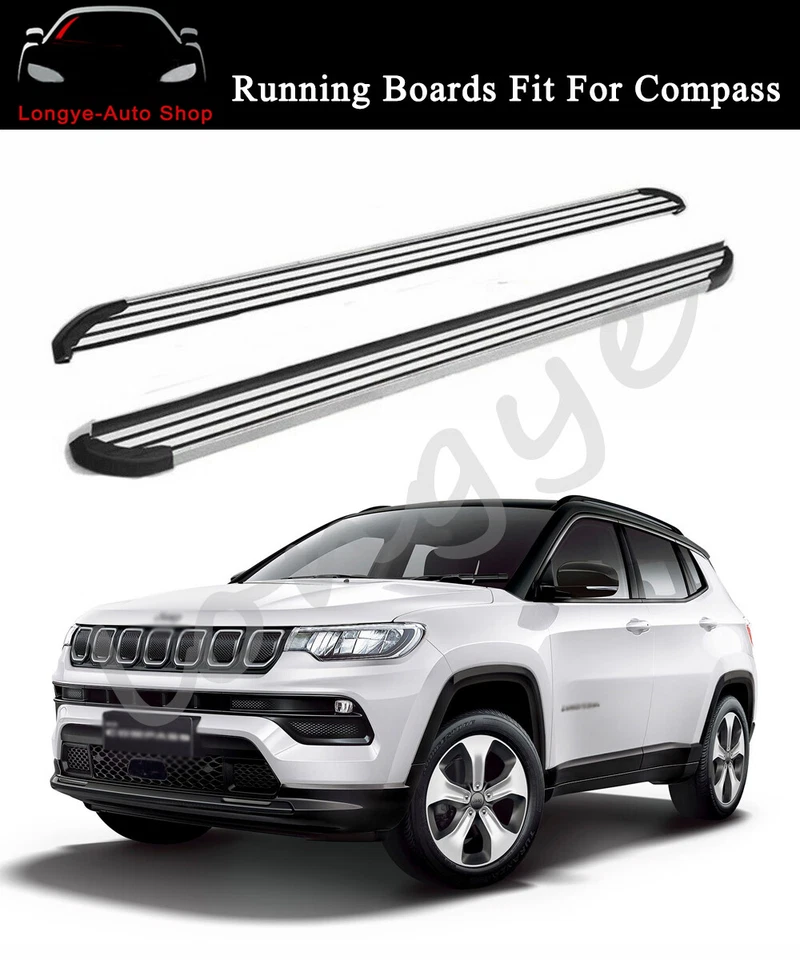  Tabla de correr de 2 piezas para Jeep Compass 2011-2016 barra Nerf escalón lateral Foto 1 de 4