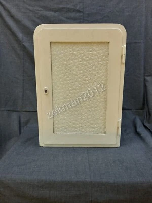 Antique Dental Metal and Glass Medicine Cabinet-1935 y - Image 1 of 4