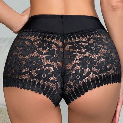 4 Pack Lot Women Sexy Lace Panties Boyshorts Briefs Ladies Underwear Lingeries - Image 1 of 4