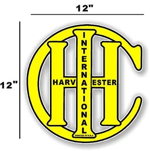 12" INTERNATIONAL IH YELLOW - HIT AND MISS GAS ENGINE TRACTOR STICKER - Imagen 1 de 1