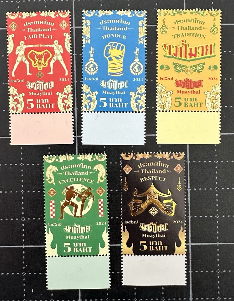 Tailandia 2024 Estampilla Muay Thai Boxeo MNH Conjunto Completo Deportes Artes Marciales Foto 1 de 1
