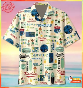 Big Island Kailua Tiki Hawaiian Shirt Button Tee Short-Sleeve Best Materia S-5XL - Picture 1 of 2