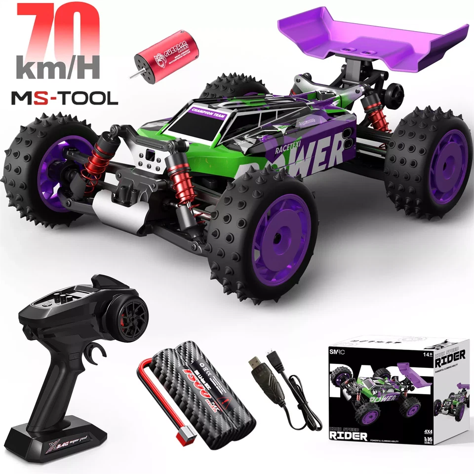 1:16 4WD RC Car Remote Control High Speed 70KM/H Brushless Monster Truck for Kid - Image 1 of 4