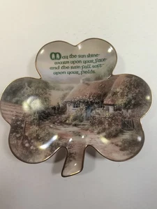 Plato de trébol Franklin Mint con una bendición irlandesa HB 8139 - Imagen 1 de 11