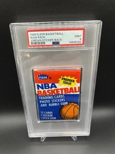 1986-87 Fleer Basketball Graded Pack Psa 9 Sealed Jordan Rookie Sticker On Back - Picture 1 of 4
