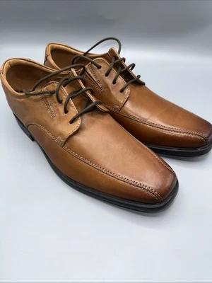 Clarks Tilden Walk Mens Dress Shoes Dark Brown Leather Lace Up Oxford Men’s 8.5 - Image 1 of 4