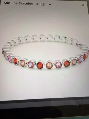 Mini pulseira de gelo vermelha Touchstone Crystal da Swarovski FALL IGNITE ródio 7 1/4" - Imagem 1 de 4