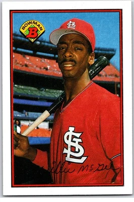 #442 Willie McGee St. Louis Cardinals 1989 Bowman MLB Baseball Card - Image 1 of 2