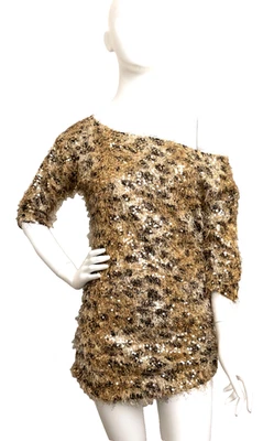 NEW Boston Proper Animal Sparkle Embellished Sweater Top $98 S 6-8 - Image 1 of 4