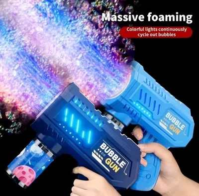 Automatic Bubble Gun Rocket – Bubble Machine Toy with Bubble Solution for Kids - Bild 1 von 4