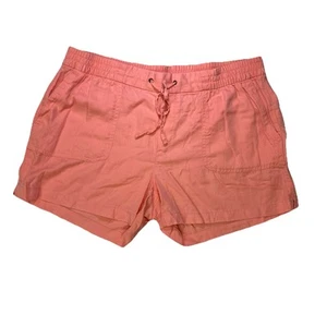 Old Navy Pull On Chino Shorts Women Size Large Peach Pink Lightweight Drawstring - Picture 1 of 11