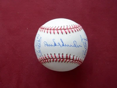 6 Brooklyn Dodgers Autografiado Jackie Robinson 50 Aniversario Béisbol Foto 1 de 4