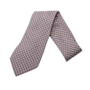 Corbata HERMES Gris Seda Logo vendedor de Japón N0131 03 Hecha en Francia - Imagen 1 de 7