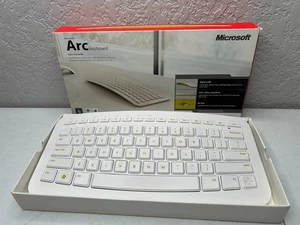 White Microsoft Arc KeyBoard Mod 1392 W/ Dongle Very Good Condition - Photo 1/7