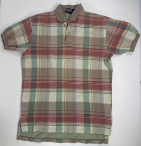 Camisa Polo Ralph Lauren De Colección Para Hombres M Hecha a Cuadros EE. UU. Preppy Años 90 - Imagen 1 de 7