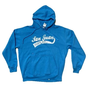 San Juan Puerto Rico Hoodie Mens L Sweatshirt Coconut Trading Co. Turquoise New - Picture 1 of 11