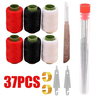 Kit de agujas de coser y acolchado largas y delgadas hechas a mano juego de agujas de acero de ojo grande Foto 1 de 4