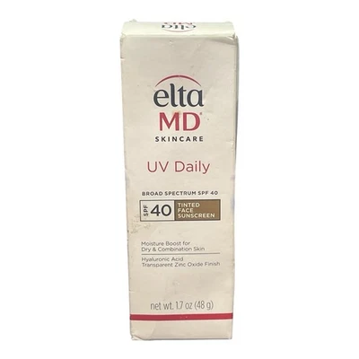Солнцезащитный крем Elta MD тонированный ультрафиолетовый ежедневный широкий спектр SPF 40 1,7 унции/48 г - срок годности 5/2026 - Изображение 1 из 4