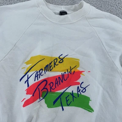 Sudadera De Colección Farmers Branch Texas XS Pantalla Estrellas EE. UU. Cuello Redondo Años 80 Foto 1 de 4