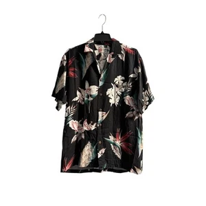 Vintage Hilo Hattie Hawaiihemd schwarz geblümt 90er Gr. Medium - Bild 1 von 10