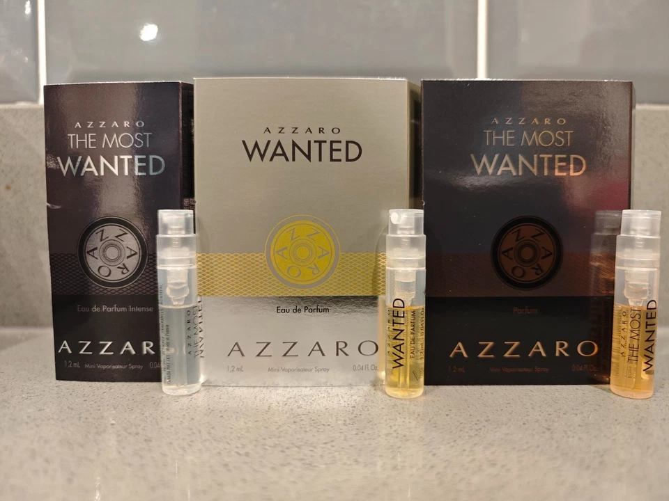 3 x Azzaro Mens Wanted EDP 1.2ml Vial Perfume Sprays