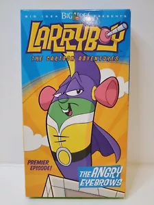 Veggietales Larryboy The Cartoon Adventures The Angry Eyebrows VHS Green Tape - Imagen 1 de 3