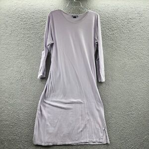 Lands End Womens Nightgown Medium 10/12 Lavender 100% Cotton 3/4 Sleeve Pullover