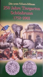 manueduc   5  EUROS AUSTRIA 2002  PLATA  ZOO  CARTERA  GRANDE   Nueva  - Foto 1 di 2